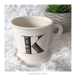 Anthropologie ▪ Monogram Initial Letter "K" Coffee Mug
